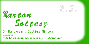 marton soltesz business card