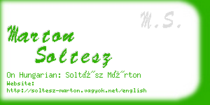 marton soltesz business card